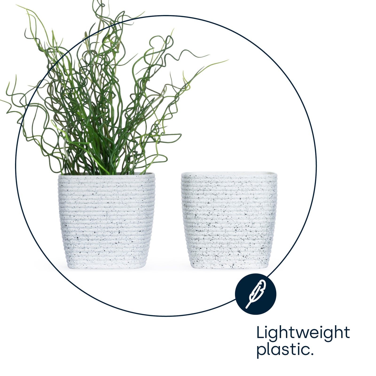 12cm Plant Pots Set Of 3 - White Sandstone