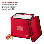 Collapsible Red 64 Bauble Storage Bag With Zipped Lid & Handles