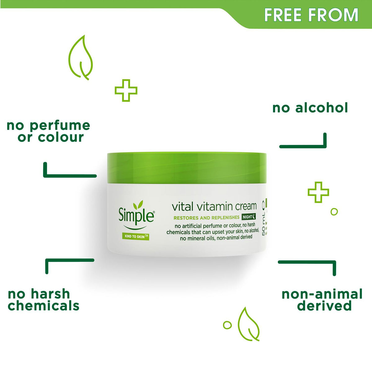 Night Cream Vital Vitamin, 50ml, 10pk | Set of 10