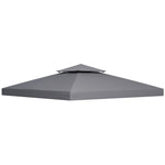 3x3m Gazebo Top Cover Double Tier Canopy Replacement | Dark Gray