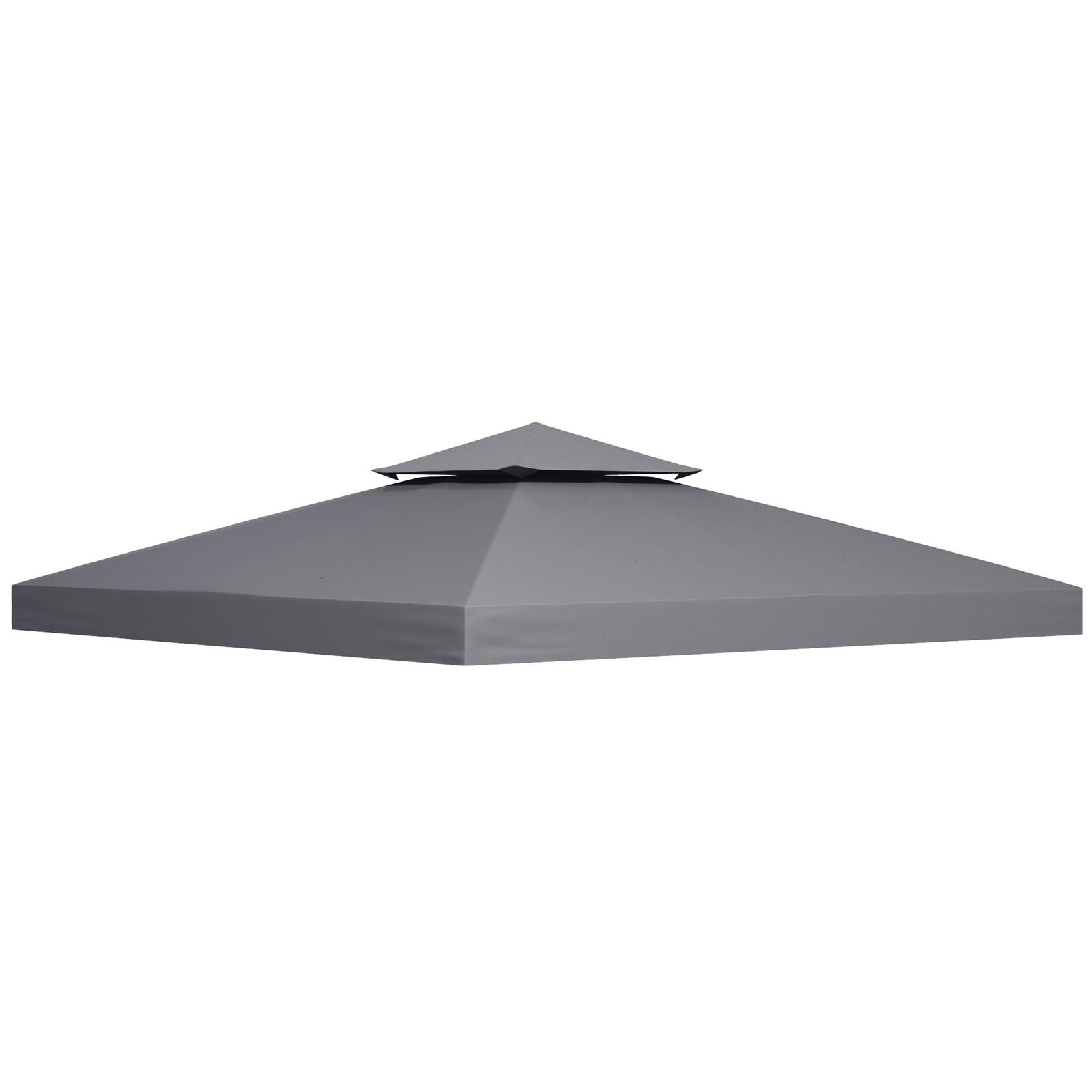 3x3m Gazebo Top Cover Double Tier Canopy Replacement | Dark Gray