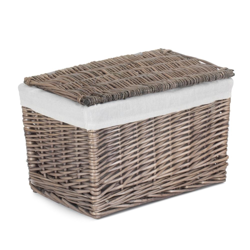 Wicker Taupe Wash Finish Storage Basket | Small | Brown