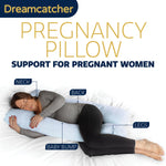U Shaped Pregnancy Pillow, Maternity Cushion Machine Washable & Removable Velvet Cover | U Shape | Blue