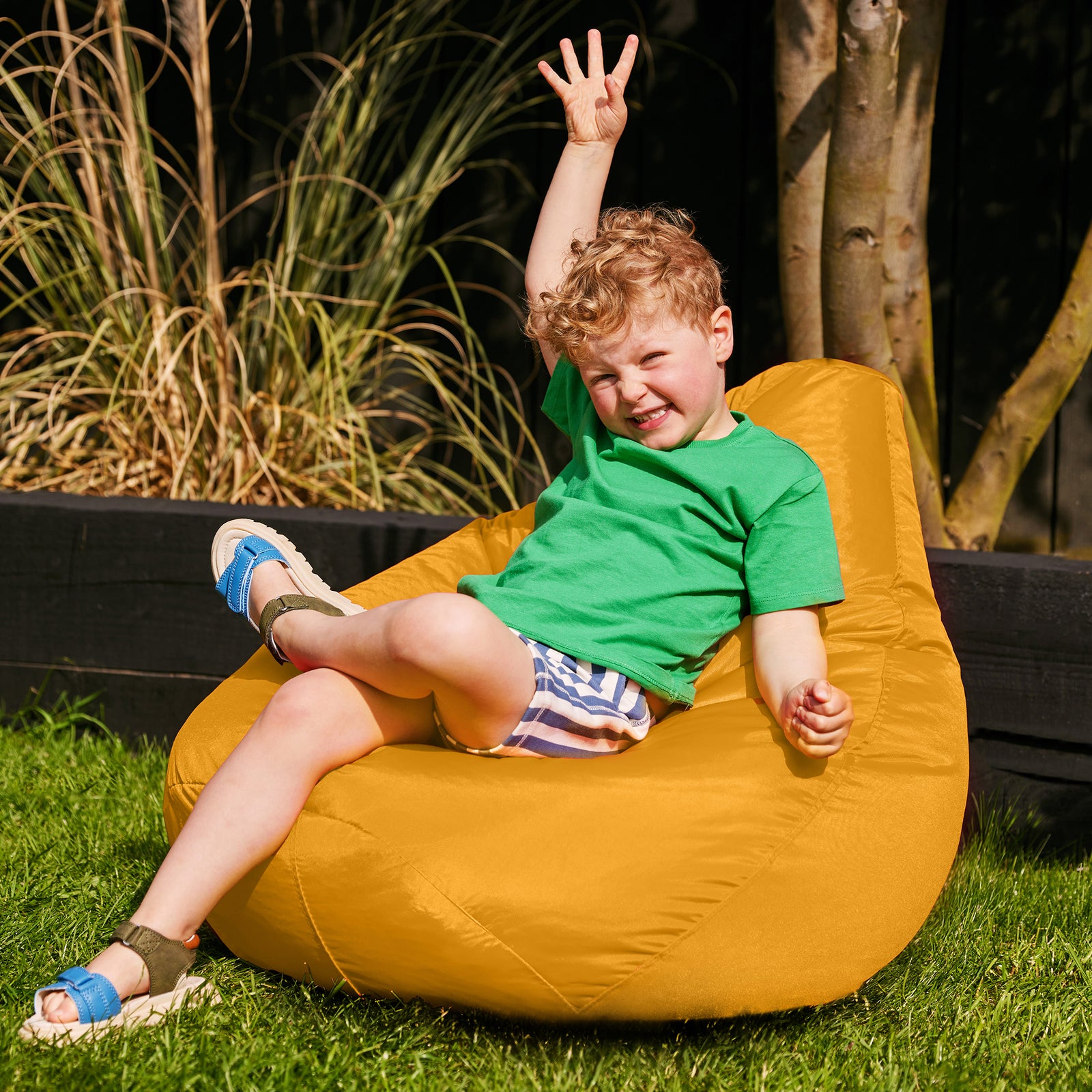 Kids High Back Bean Bag Chair | Yellow