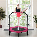 40" Foldable Mini Trampoline W/ Adjustable Handle,for Cardio