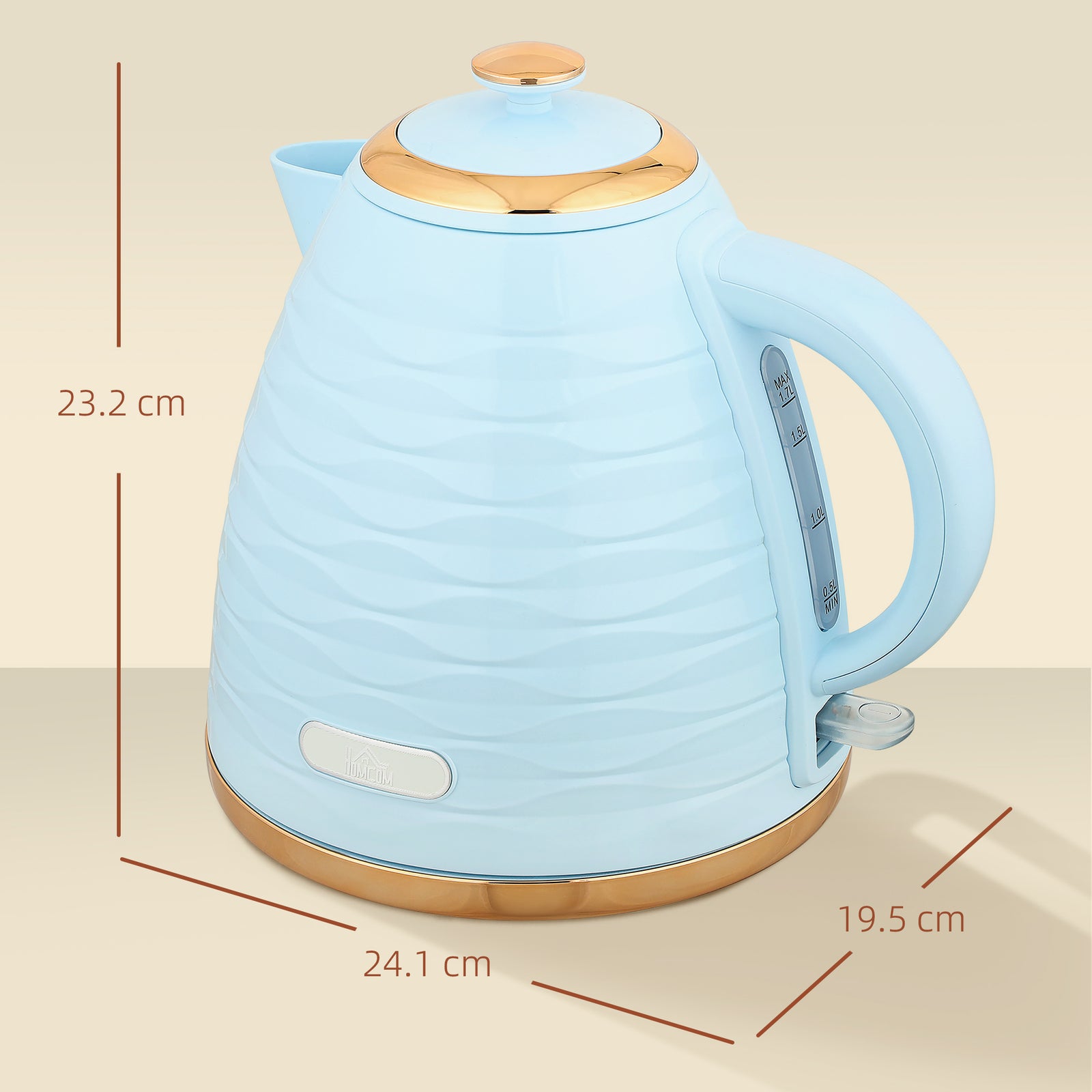 Electric Kettle, Swivel Blue Ripple | Blue