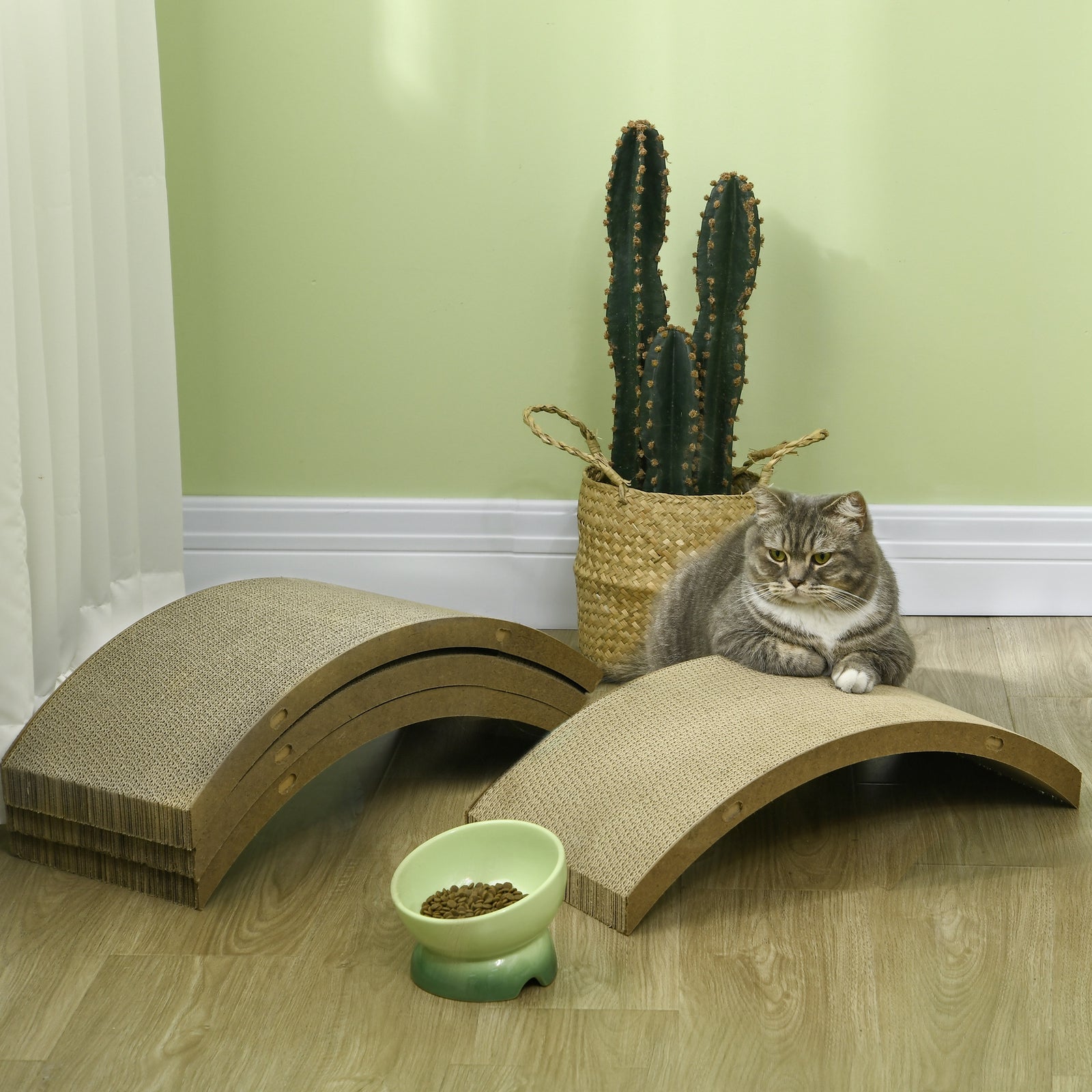 4pcs Cat Scratch Pad Reversible, Replacement For Cat Treadmill, 55 X 26cm