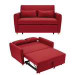 2-seater Pull Out Sofa Bed - Convertible Sleeper Sofa | Red