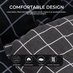 Outdoor Bench Cushion Black Checkered Thick Padded Seat Pad With Ties For Garden Or Patio Furniture