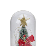 Led Glass Dome Christmas Tree Tabletop Decoration Ribbon And Star