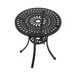 Living and Home Cast Aluminum Round Patio Dining Table For Outdoor Garden