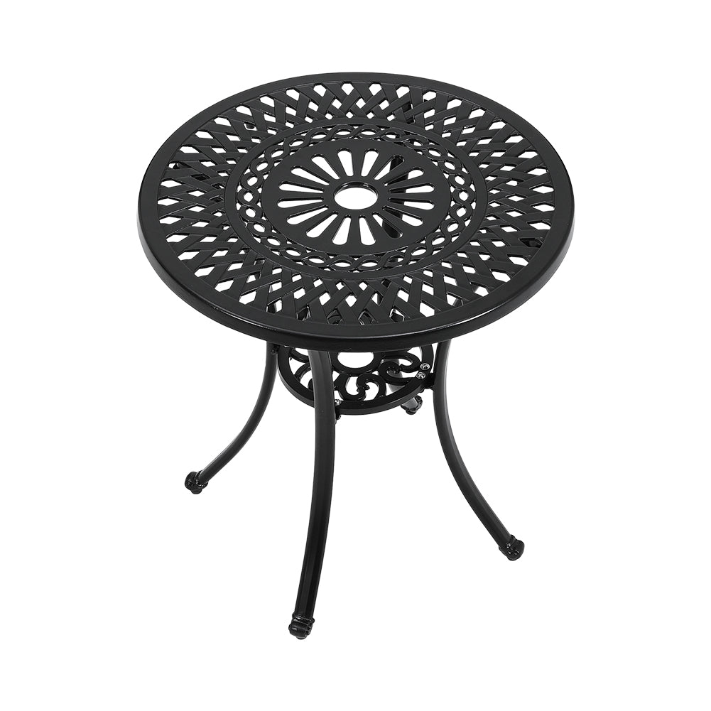 Living and Home Cast Aluminum Round Patio Dining Table For Outdoor Garden