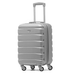 55x35x25cm Lightweight Suitcase - Cabin Carry On - Hard Shell - 4 Wheels Overhead Luggage | Cabin | Silver