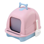 Durable Pp Cat Litter Box With Handle And Scoop Portable | Pink
