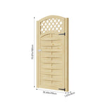 90cm W X 180cm H Lattice Top Wooden Garden Gate With Door Latch