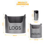 Livivo 3 Piece Fireplace Log & Kindling Storage Bucket Set