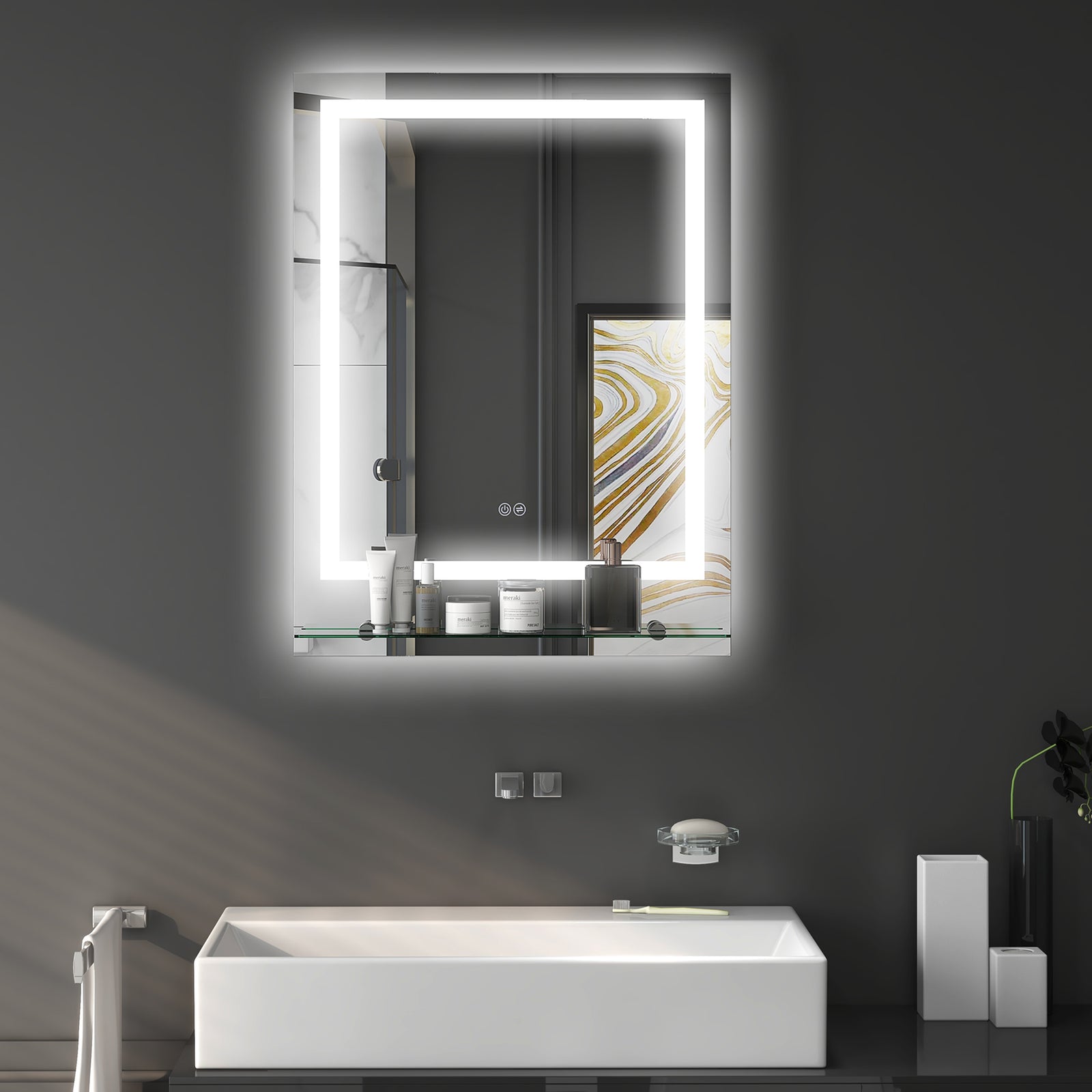 70x50/80x60cm Dimmable Bathroom Mirror Defogging Film | Medium | Silver