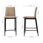 2pcs Upholstered Bar Stools | Camel