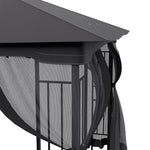 395cm X 295cm Outdoor Garden Gazebo With Ventilated Roof And Mesh Curtains,steel Frame Patio Shelter & Pa-coated Polyester Canopy For Backyard And Parties