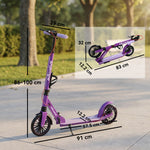 Foldable Kick Scooter, Adult Scooters With Big Wheels | Purple