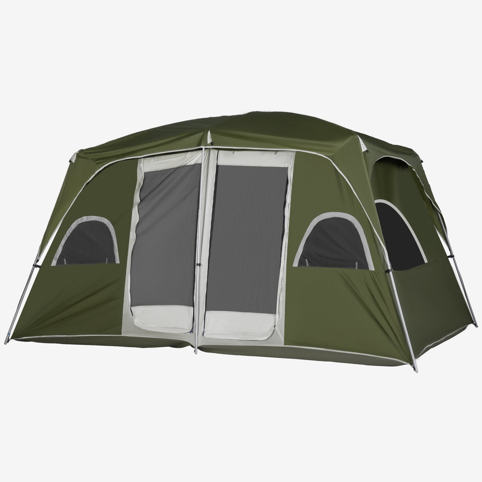 Camping Tent, Family Tent 4-8 Person 2 Room Easy Set Up | Green