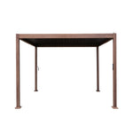Wood Effect Aluminium Pergola | 3m x 3m | Brown