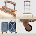 40x20x25cm Cabin Carry-on Suitcase - Lightweight, Durable, 4-wheel Luggage - 100+ Airlines Approved | Cabin | Cream