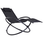 Outdoor Orbital Lounger Rock Chair With Pillow | Black