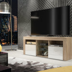 Pulse Tv Unit 145cm With Led Lights | Natural Oak