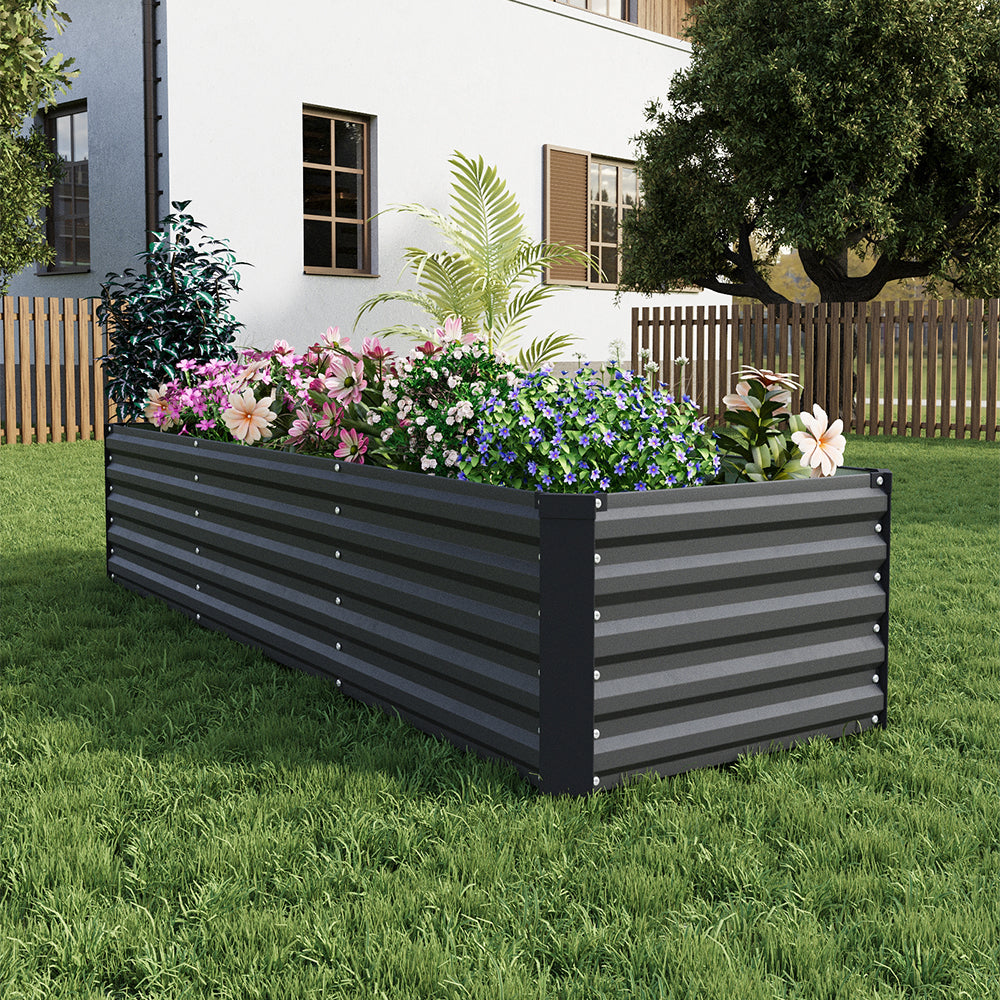Rectangular Garden Bed – Durable Steel Planter With Safe Edges, 240cm W X 80cm D X 45cm H, Spacious Vegetable Growing Area