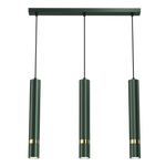 Joker Contemporary Pendant Lamp 3xgu10 Hand Made Cylindrical Style Light | Green & Gold