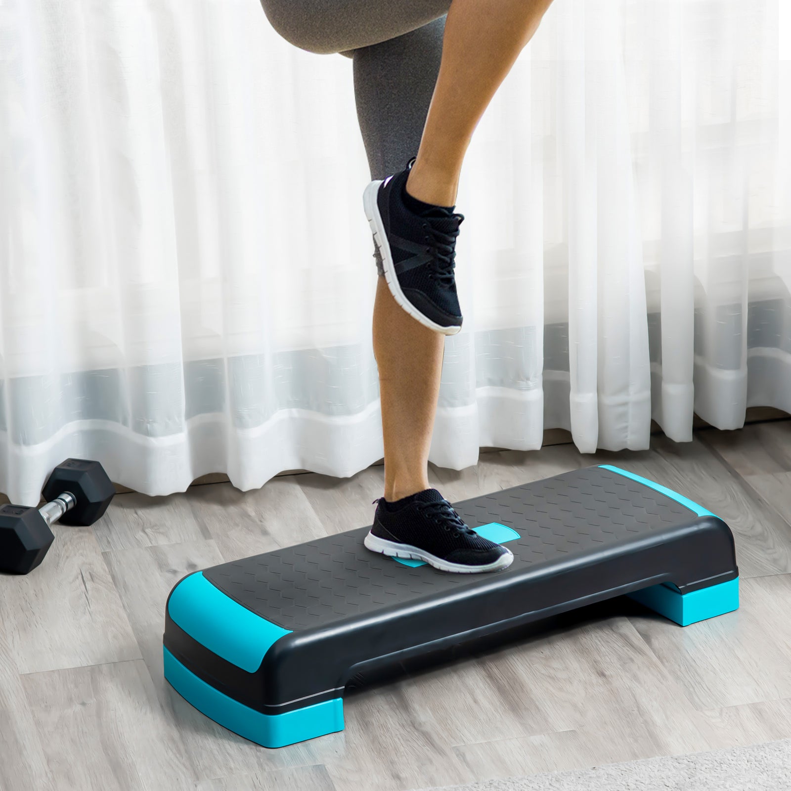Aerobic Stepper Adjustable Height 3 Levels | Black