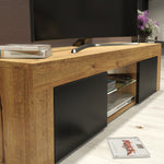 Loom Tv Unit 130cm With Led Lights | Oak