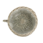 Wicker Antique Wash Tea Cup Planter | Gray