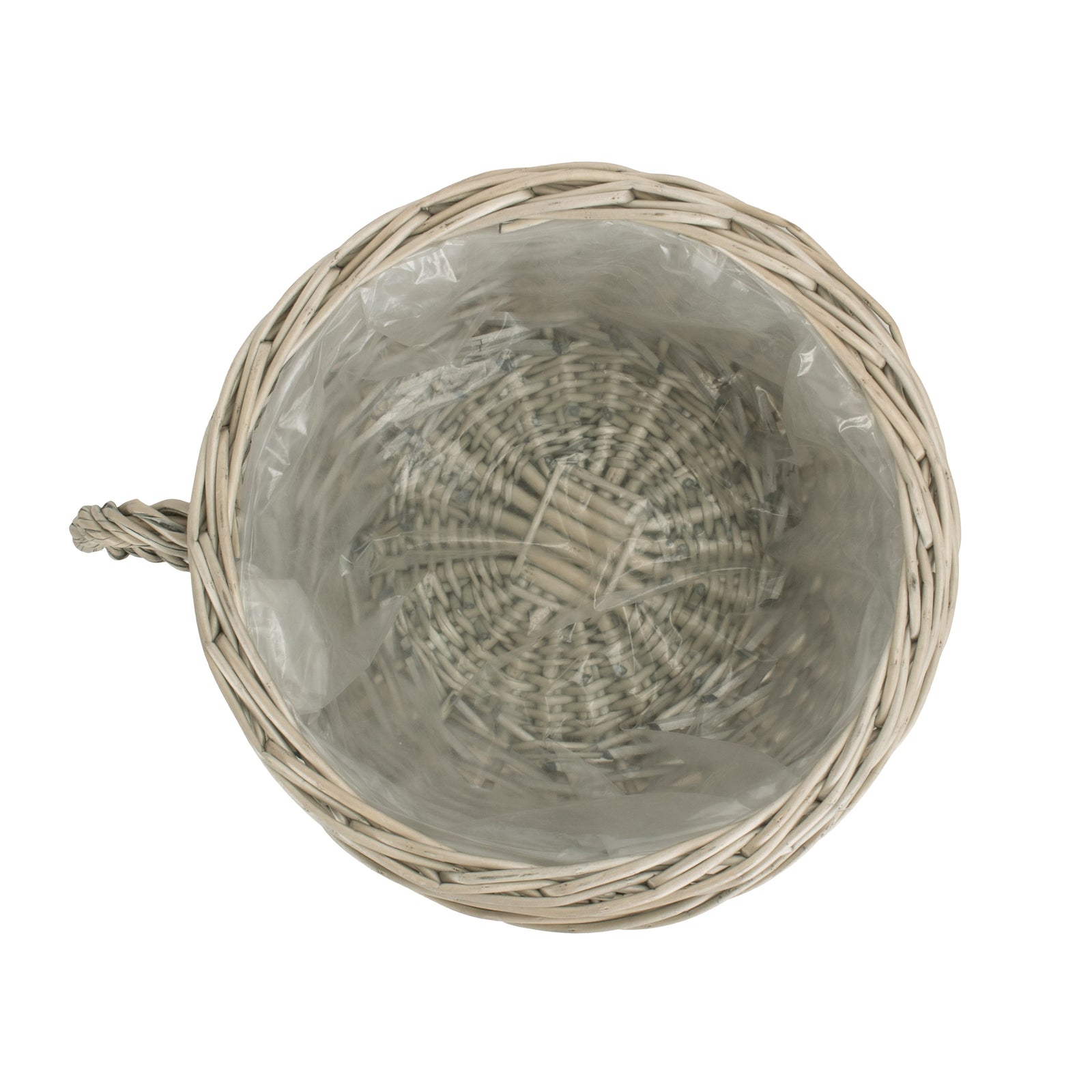 Wicker Antique Wash Tea Cup Planter | Gray