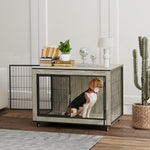 Dog Crate Furniture On Wheels, For Dogs | Black