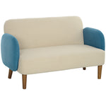 Modern 2 Seater Sofa W/ Rubber Wood Legs 130 X 74 X 76cm | One Size | Blue