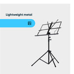 Adjustable Music Stand Metal Tripod Portable Sheet Holder
