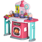 45 Pieces Kids Kitchen W/ Rotating Tables, Light, Sound, Spray