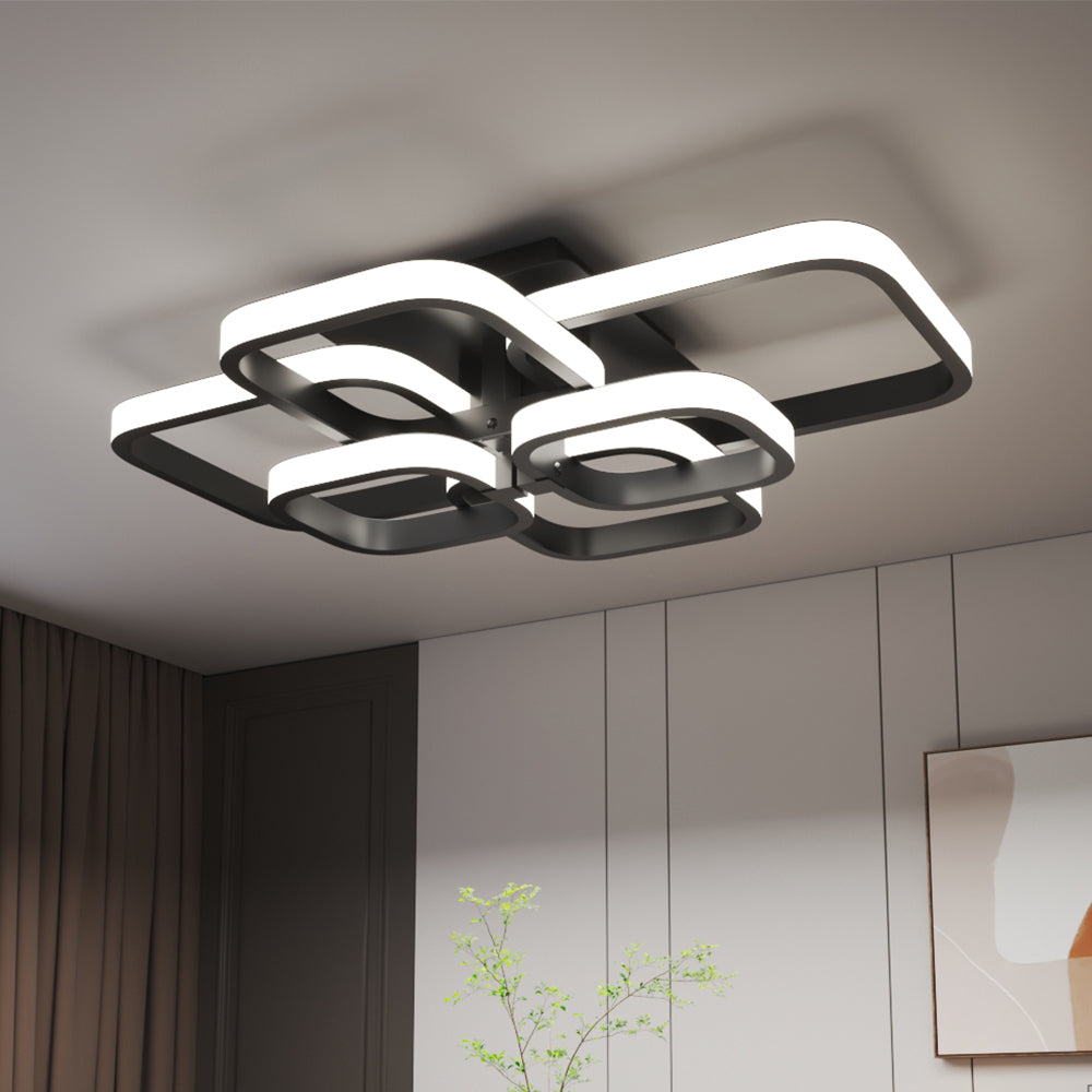 Contemporary Led Energy-efficient Semi Flush Ceiling Light | Cool White