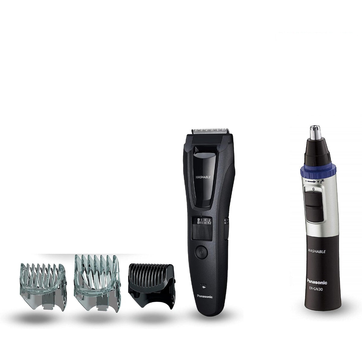 Er-gb62 & Er-gn30 Body, Facial Hair Trimmer Set | Black