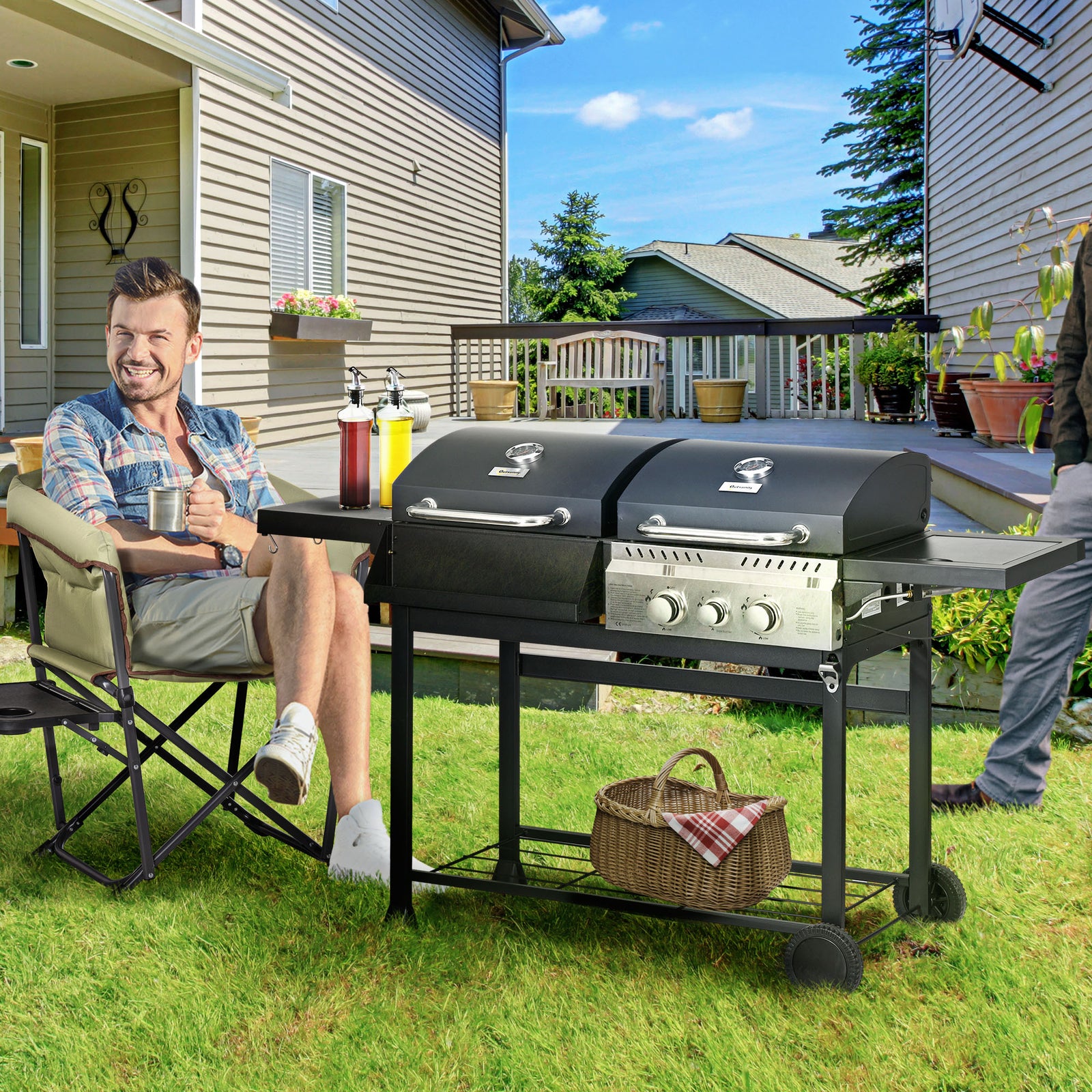 Dual Fuel Bbq, Charcoal & Gas Burners