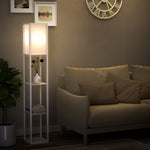 Floor Lamp Reading Lamp With 3-tier Storage Shelf Acrylic | One Size | White