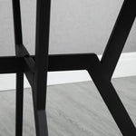 Dining Table With Round Top, Steel Legs, Brown