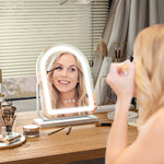 Vanity Mirror With Lights, 3 Colour, 360° Rotation | Small | White