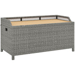 Outsunny Pe Rattan Outdoor Storage Bench