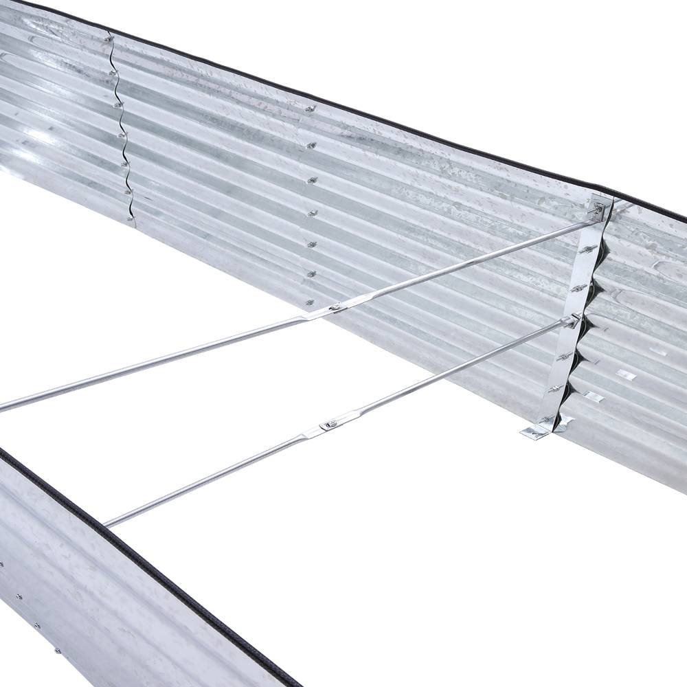 Garden Bed Oval-shaped Galvanized Steel Raised  Galvanized Planter Box Garden Planter With Metal | Large | Galvanized Silver