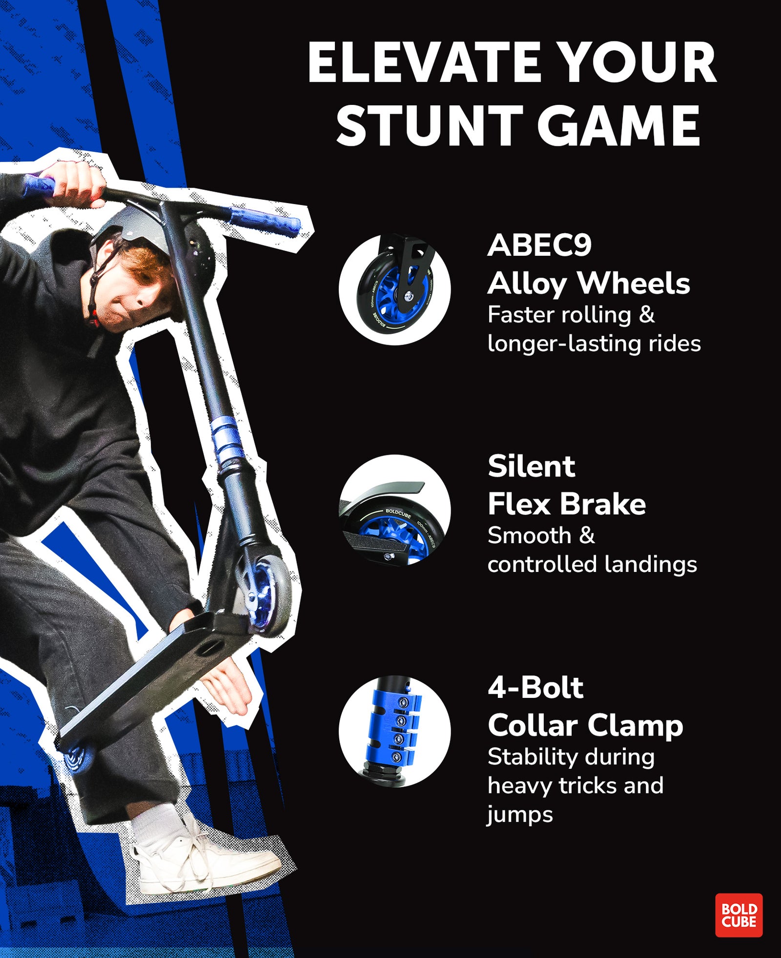 Deluxe Stunt Scooter | Navy Blue