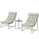 Garden Bistro Set, Bistro Table And Chairs W/ Cushions | Light Grey