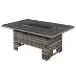 Icarus Rattan Rising Firepit Table | Walnut Grey